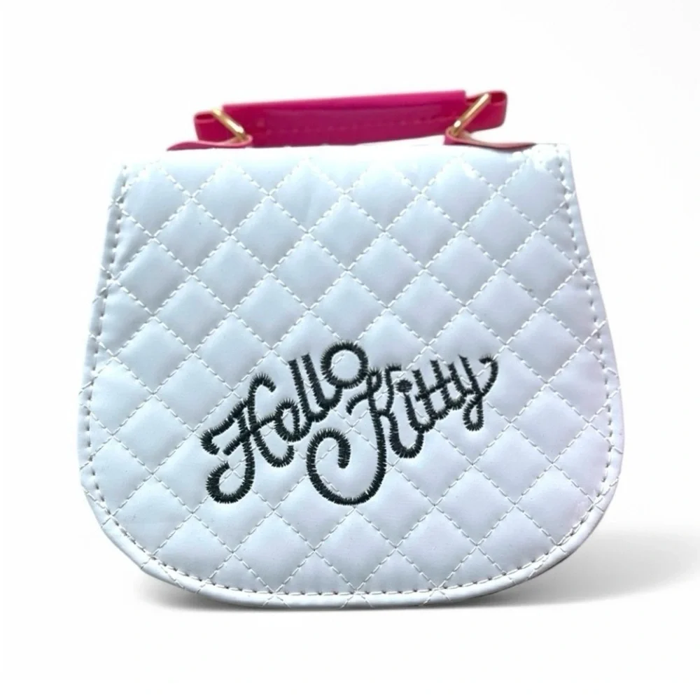 Hello Kitty Cutie Quilted Pink and White Crossbody Mini Bag 💕